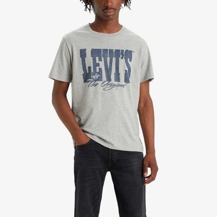 Camiseta Levi's® Graphic Crewneck Cinza Manga Curta - Marca Levis