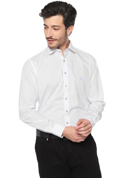 Camisa Dudalina Slim Estampada Branca - Marca Dudalina