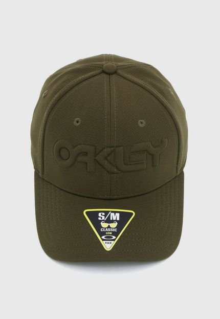 Boné Fechado Oakley 6 Panel Stretch Hat Embossed Aba Curva Verde - Marca Oakley