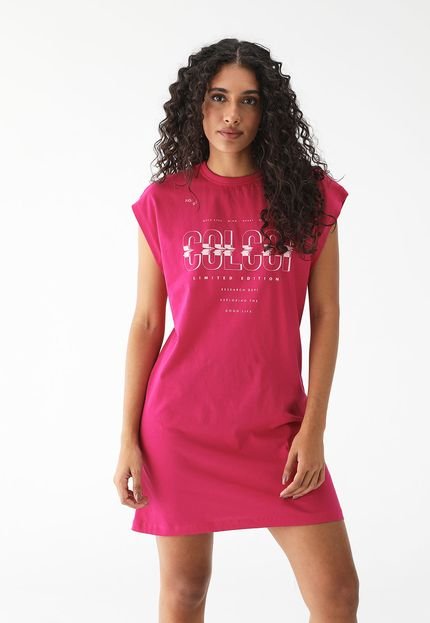 Vestido Colcci Curto Logo Rosa - Marca Colcci