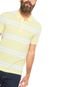 Camisa Polo Lacoste Regular Fit Listras Amarela/Branca - Marca Lacoste