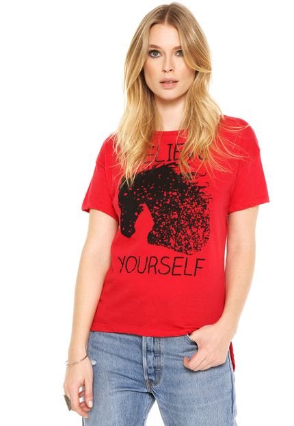 Camiseta Letage Believe Yourself Vermelha - Marca Letage