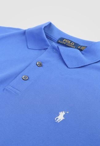 Camisa Polo Ralph Lauren Slim Logo Azul