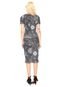 Vestido Triton Midi Estampado Preto - Marca Triton