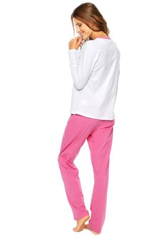 Pijama Mafra Paris Branco/Rosa