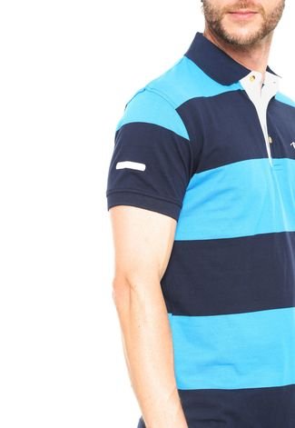 Camisa Polo Aleatory Faixas Azul