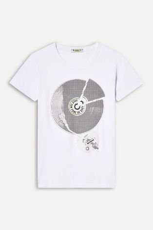 Camiseta Silk Disco Reversa Branco