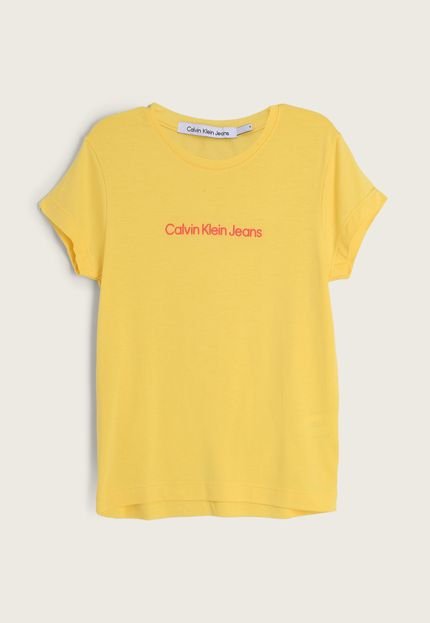 Camiseta Infantil Calvin Klein Kids Logo Amarela - Marca Calvin Klein Kids