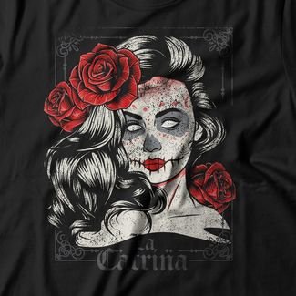 Camiseta Feminina Catrina - Preto