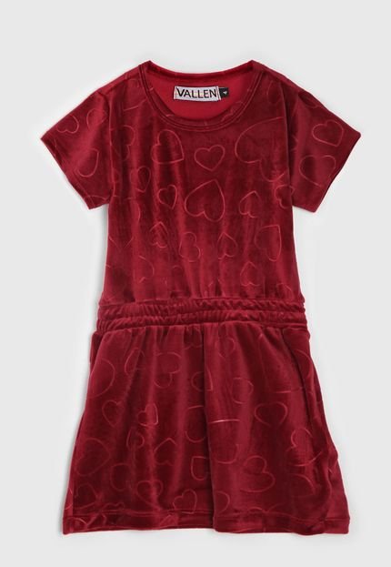 Vestido Vallen Infantil Veludo Vermelho - Marca Vallen