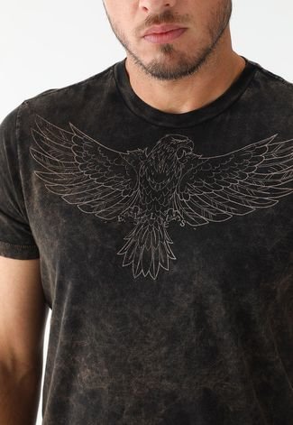 Camiseta Ellus Metal Eagle Preta