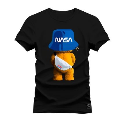 Camiseta Plus Size Estampada Premium T-Shirt Ted Chapeu - Preto - Marca Nexstar