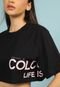 Camiseta Cropped Colcci Lettering Preta - Marca Colcci