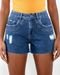 Shorts Jeans Boyfriend Feminino Cintura Média Barra No Fio 22609 Escura Consciência - Marca Consciência