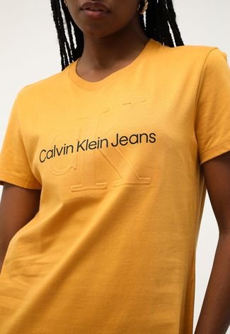 Vestido Calvin Klein T-Shirt Curto Logo Embossed