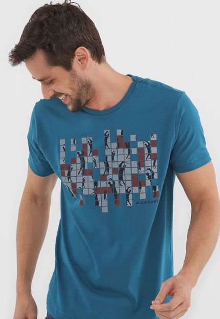 Camiseta Aleatory Estampada Azul - Marca Aleatory