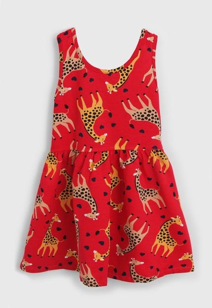 Vestido Kyly Infantil Girafa Vermelho - Marca Kyly