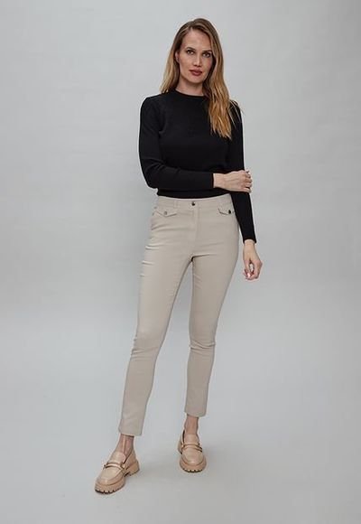 Pantalon bengalina beige on sale
