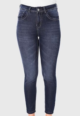 Calça Jeans Aeropostale Skinny Cropped Estonada Azul