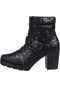 Coturno Feminino Domidona Glitter Extra Brilho Tratorado Salto Alto Preto - Marca Domidona