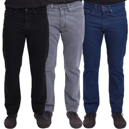 Kit 3 Calças Jeans R7Jeans Masculina Modelo Tradicional Azul - Marca R7 Jeans