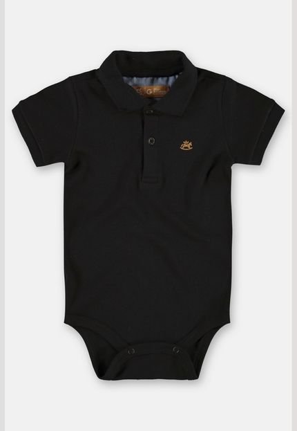 Body Polo Básico de Bebê Menino Up Baby Preto - Marca Up Baby