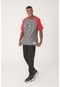 Camiseta Mitchell & Ness Raglan Estampada Branding Cinza - Marca Mitchell & Ness