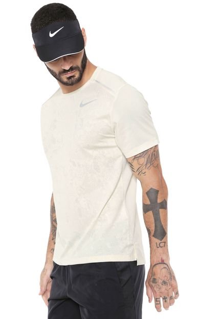 Camiseta Nike M Nk Dry Miler Top Ss Jac Off-white - Marca Nike