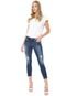 Calça Jeans Only Skinny Cropped Destroyed Azul - Marca Only