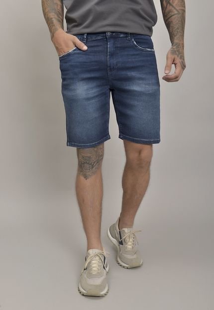 Bermuda Jeans Slim Masculino Lavagem Stone Dialogo Jeans - Marca Dialogo Jeans