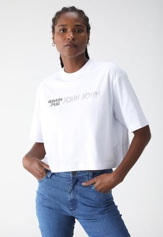 Camiseta John John Label Branca