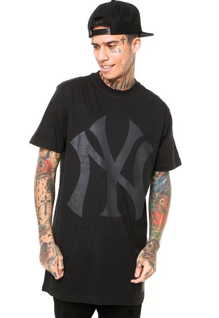 Camiseta New Era Blk On Blk New York Yankees Preta - Marca New Era