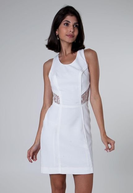 Vestido Sacada Recortes Off-white - Marca Sacada