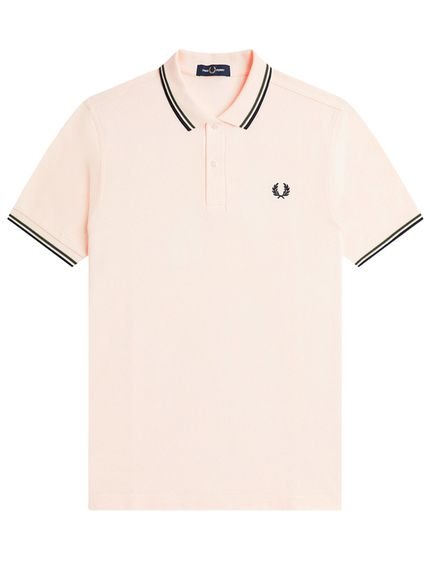 Polo Fred Perry Masculina Piquet Regular Dark Twin Tipped Peach Rosa - Marca Fred Perry