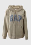 Blusa de Moletom Flanelada Aberta GAP Logo Bege - Marca GAP