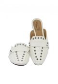 Mule Feminino Bico Quadrado Sapatilha Confortável Via Angel 44.01 Branco - Marca VIA ANGEL