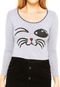 Blusa Art Fashion Cropped Cat Cinza - Marca Art Fashion