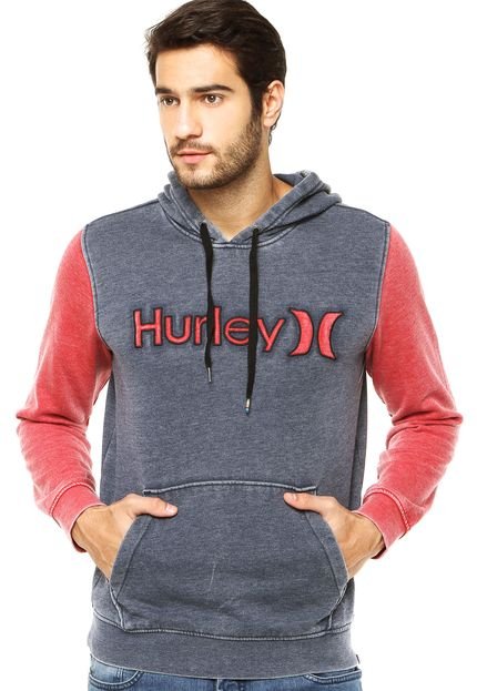 Blusa Hurley Burnout Pullover Fleece Azul - Marca Hurley