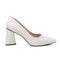 Sapato Feminino Scarpin Salto Triangulo Napa Off White - Marca Carolla Shoes