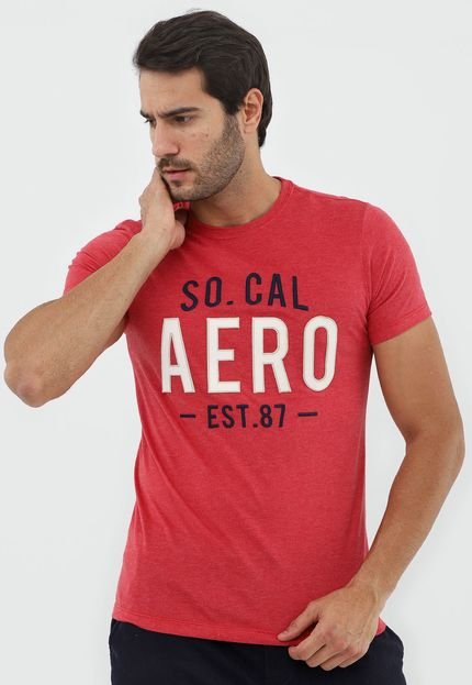 Camiseta Aeropostale Bordada Vermelha - Marca Aeropostale