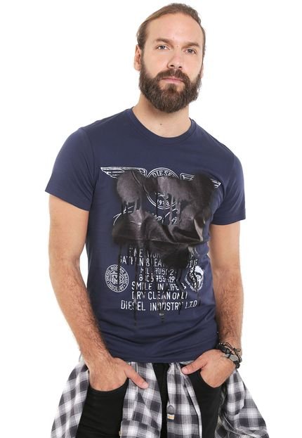 Camiseta Diesel Slim Diego Azul-Marinho - Marca Diesel