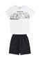 Conjunto Infantil Alakazoo Bermuda e Camiseta Tropical  Branco - Marca Alakazoo