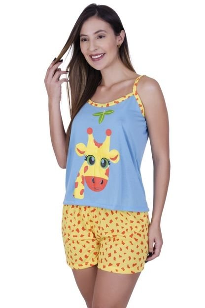 Pijama Verão Short Alça Terra e Mar Girafa - Marca TERRA E MAR MODAS