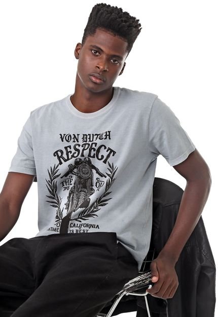 Camiseta Von Dutch Moto Respect Cinza - Marca Von Dutch 