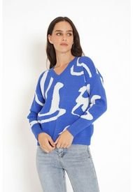 Sweater Cuello En V Vigo Azul GUINDA