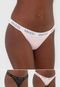 Kit 2pçs Calcinha Colcci Underwear Fio Dental Lettering Preto/Rosa - Marca Colcci Underwear
