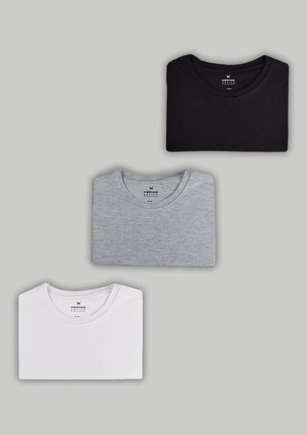 Kit Com 3 Camisetas Masculinas Básicas - Marca Hering