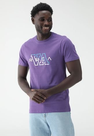 Camiseta RVCA Slim Logo Roxa