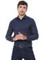 Camisa Victory Eagle Slim Padronagem Azul-Marinho - Marca Victory Eagle