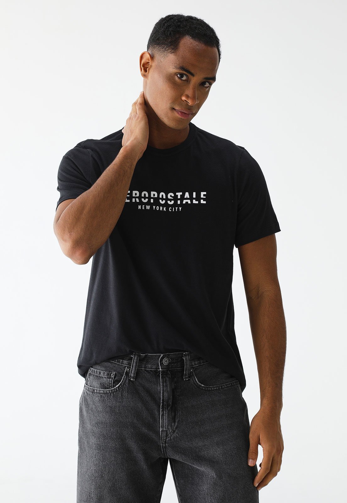 Camiseta Aeropostale Reta Estampada Preta - Marca Aeropostale